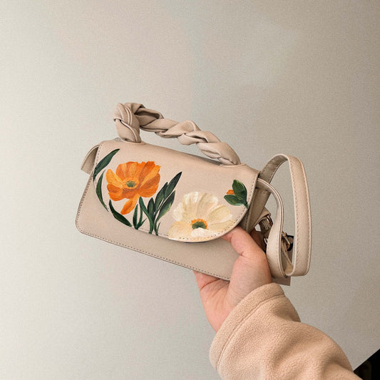 Custom Orange and Cream Handbag