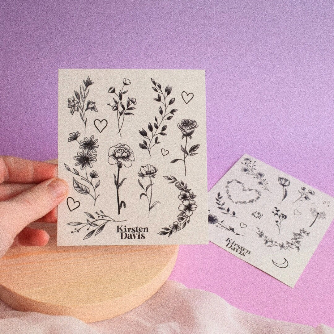 Garden Temporary Tattoo Sheet