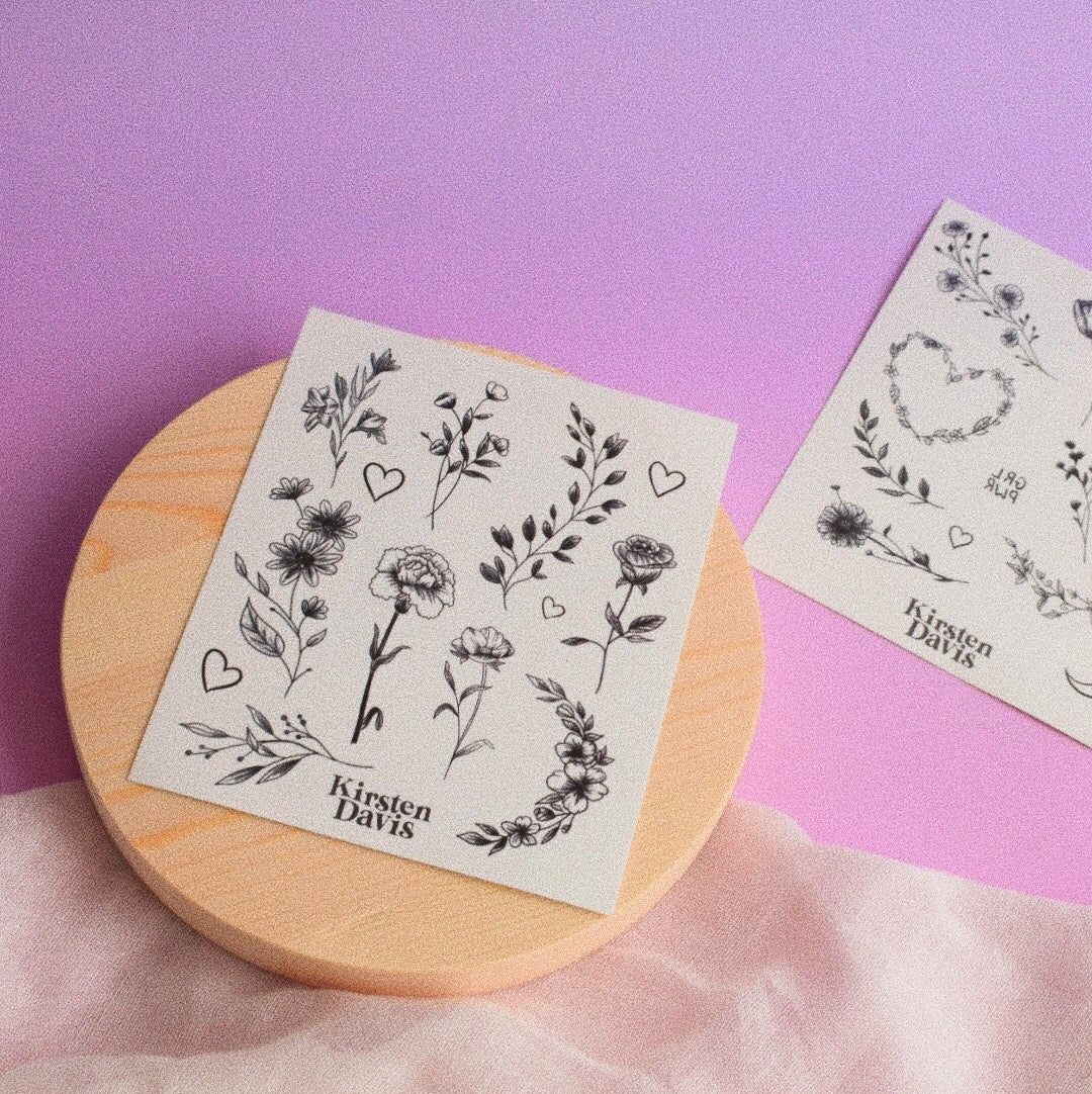 Garden Temporary Tattoo Sheet